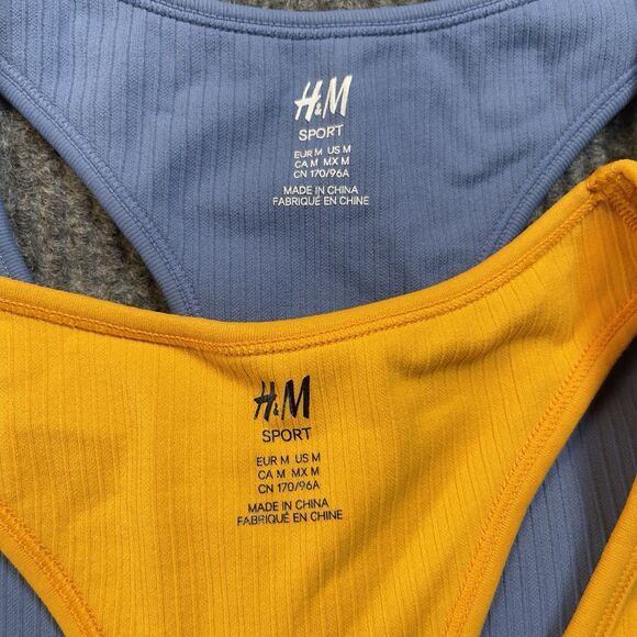 H&M Sport Women's Size Medium Sports Bras with Pads Blue Orange - Lot of 2 - Picture 4 of 8